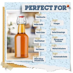 8 Pack 16 oz Swing Top Bottles
