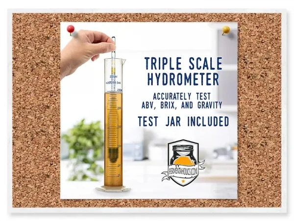 Triple Scale Hydrometer Test Kit With Plastic Test Jar