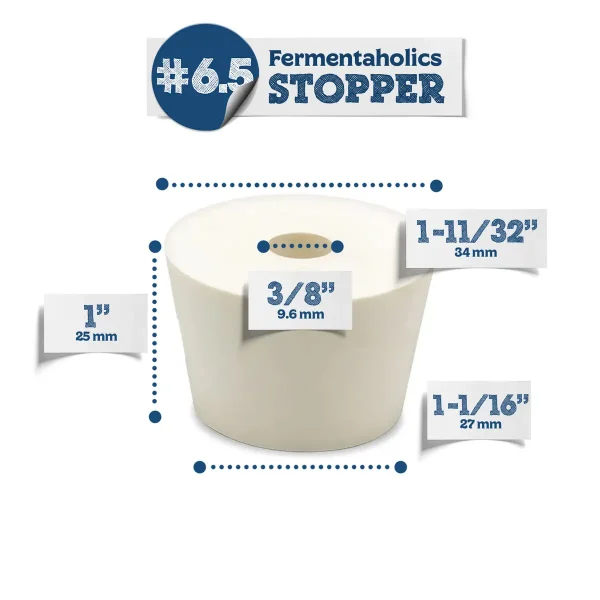 #6.5 Drilled Rubber Stopper