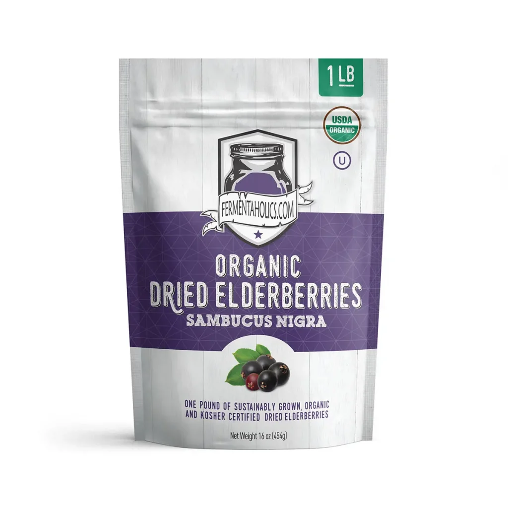 Organic Dried Elderberries 16 oz