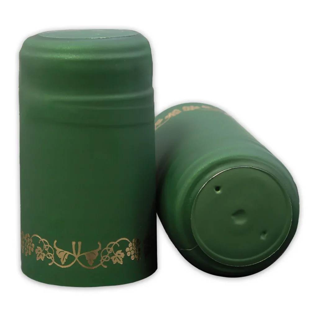 Green Gold Wine Bottle PVC Shrink Caps