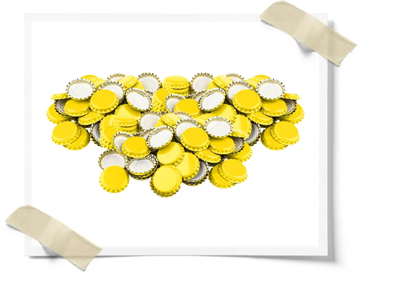 Yellow Beer Bottle Caps