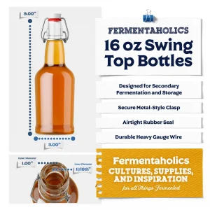 6 Pack Clear Fliptop Bottles
