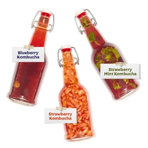 6 Pack Clear Swing Top Glass Bottles