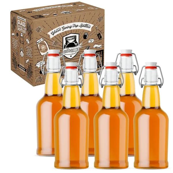 Clear Swing Top Bottles 6 Pack