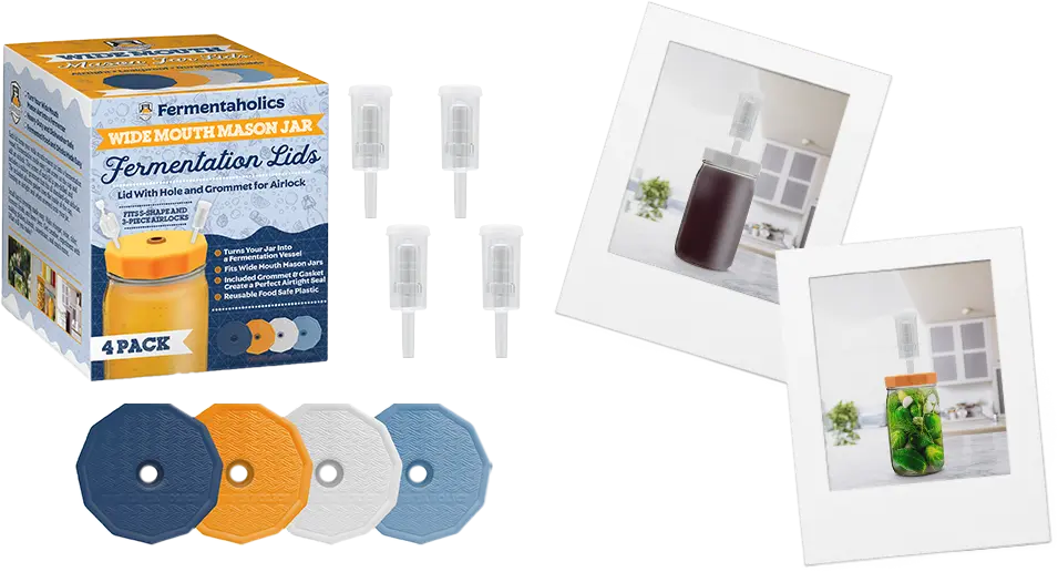 Fermentation Lids With 3-Piece Airlocks