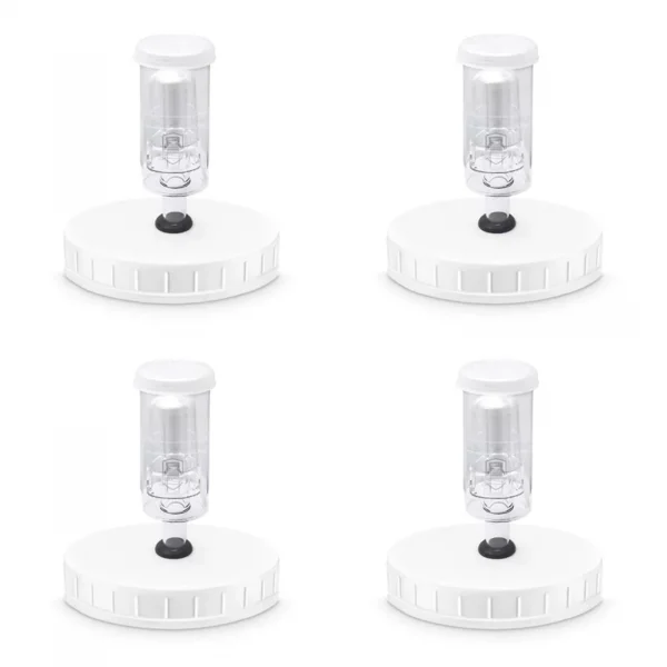 4-pack Wide Mouth Mason Jar Lids with 3-piece Airlocks